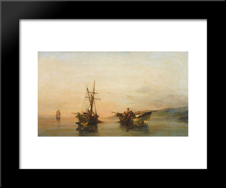 On Calm Waters 20x24 Black Modern Wood Framed Art Print Poster by Volanakis, Konstantinos