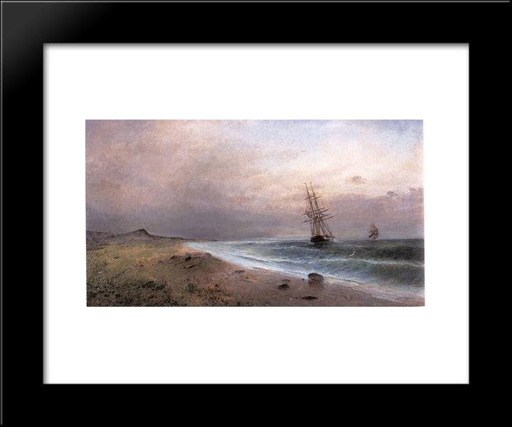 Sailing Ships 20x24 Black Modern Wood Framed Art Print Poster by Volanakis, Konstantinos