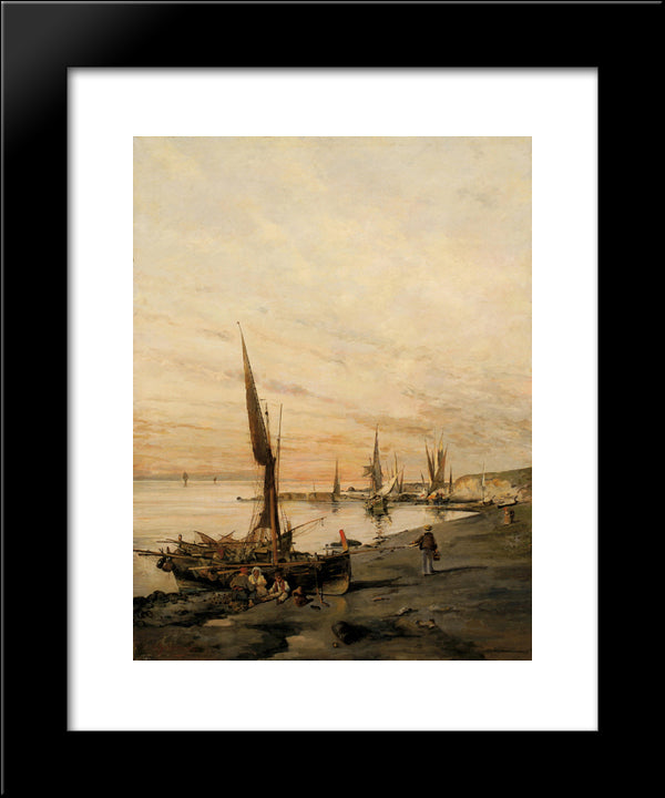 Sunset Over The Bay 20x24 Black Modern Wood Framed Art Print Poster by Volanakis, Konstantinos