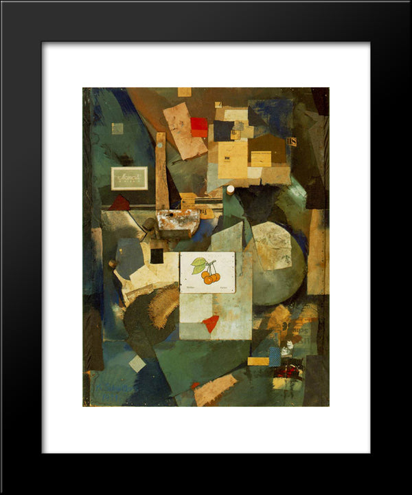 Cherry Picture 20x24 Black Modern Wood Framed Art Print Poster by Schwitters, Kurt