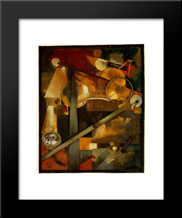 Construction For Noble Ladies 20x24 Black Modern Wood Framed Art Print Poster by Schwitters, Kurt