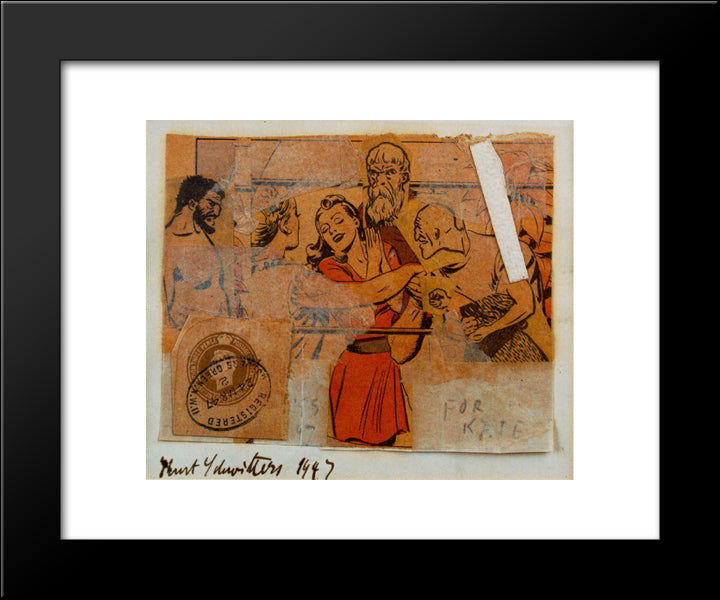 For Kate 20x24 Black Modern Wood Framed Art Print Poster by Schwitters, Kurt