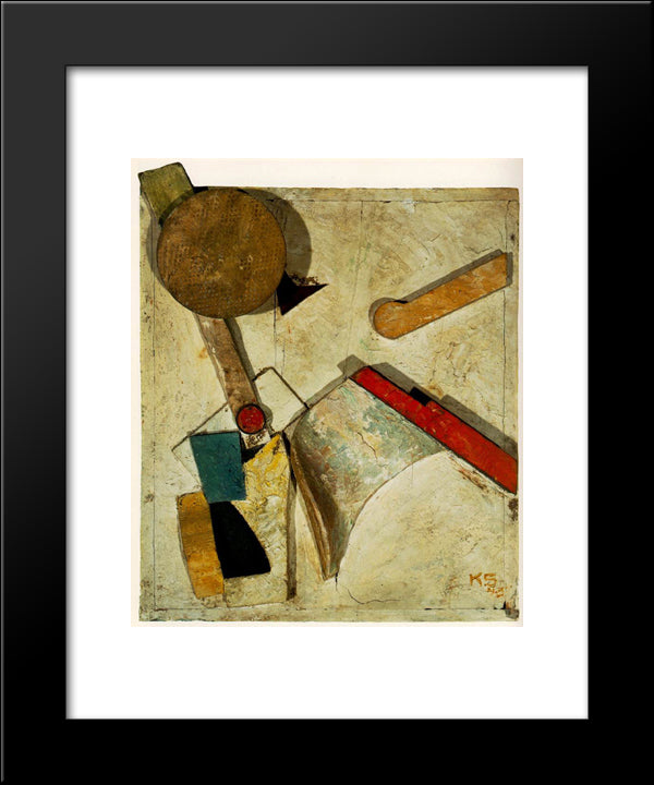 Heavy Relief 20x24 Black Modern Wood Framed Art Print Poster by Schwitters, Kurt