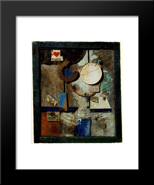 Merzbild Rossfett 20x24 Black Modern Wood Framed Art Print Poster by Schwitters, Kurt