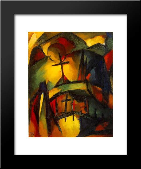 Mountain Graveyard 20x24 Black Modern Wood Framed Art Print Poster by Schwitters, Kurt