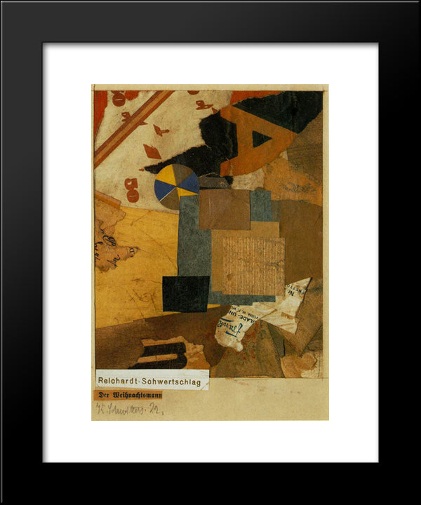 Santa Claus 20x24 Black Modern Wood Framed Art Print Poster by Schwitters, Kurt