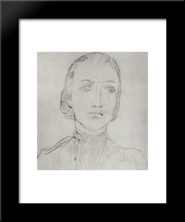 Alyosha 20x24 Black Modern Wood Framed Art Print Poster by Petrov Vodkin, Kuzma