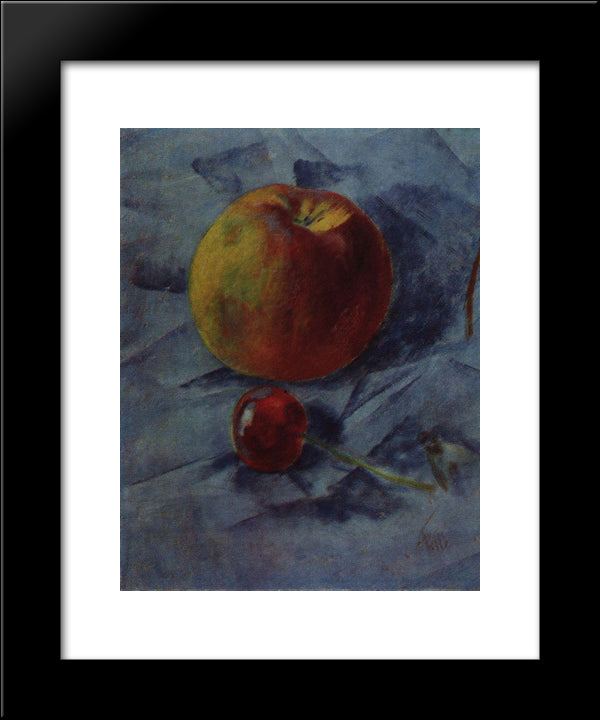 Apple And Cherry 20x24 Black Modern Wood Framed Art Print Poster by Petrov Vodkin, Kuzma