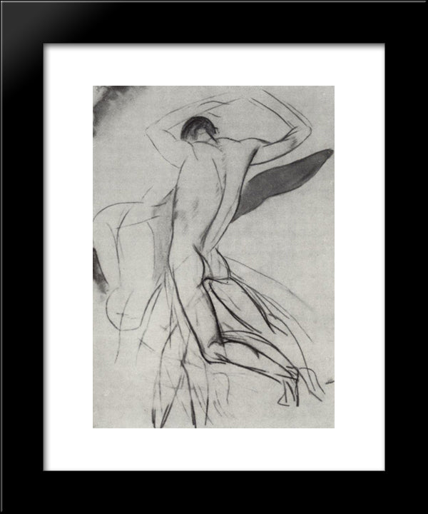 Boy Jumping Into Water 20x24 Black Modern Wood Framed Art Print Poster by Petrov Vodkin, Kuzma