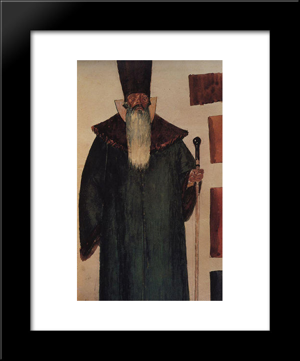 Costume Design Boyar To The Tragedy Of Pushkin'S Boris Godunov 20x24 Black Modern Wood Framed Art Print Poster by Petrov Vodkin, Kuzma