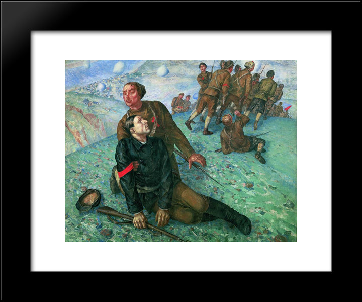Death Of Commissar 20x24 Black Modern Wood Framed Art Print Poster by Petrov Vodkin, Kuzma