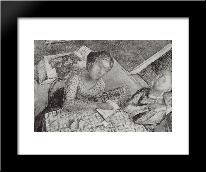 Etude Spherical Perspective 20x24 Black Modern Wood Framed Art Print Poster by Petrov Vodkin, Kuzma