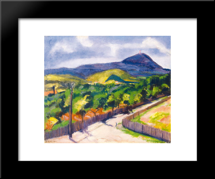 Hills In Buda 20x24 Black Modern Wood Framed Art Print Poster by Tihanyi, Lajos