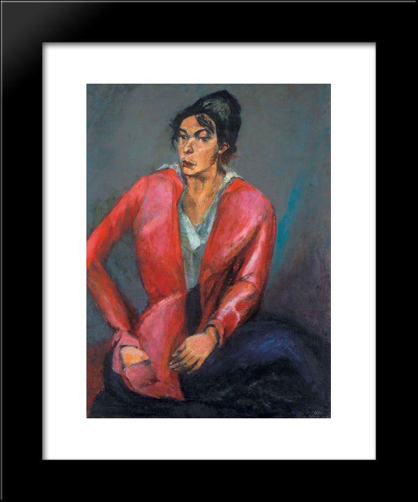 Portrait Of A Young Girl 20x24 Black Modern Wood Framed Art Print Poster by Tihanyi, Lajos