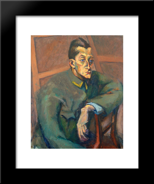 Portrait Of Grosz Andor 20x24 Black Modern Wood Framed Art Print Poster by Tihanyi, Lajos