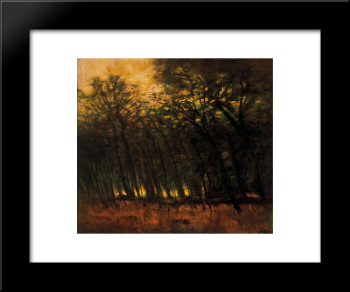 Fires In The Forest 20x24 Black Modern Wood Framed Art Print Poster by Mednyanszky, Laszlo