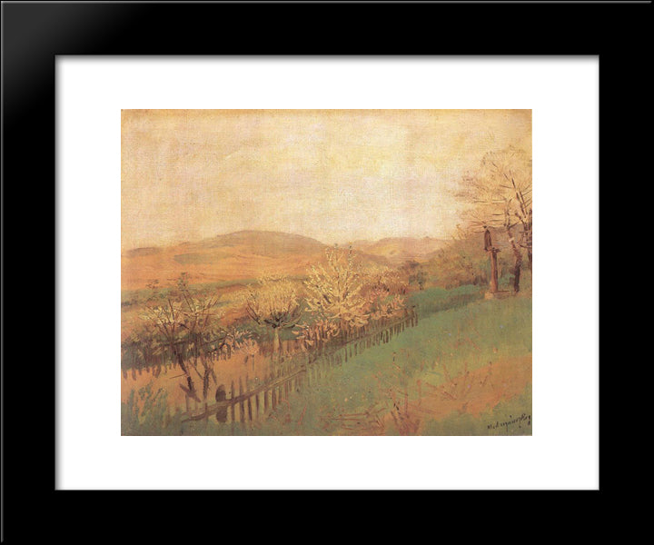 Fruit Trees 20x24 Black Modern Wood Framed Art Print Poster by Mednyanszky, Laszlo