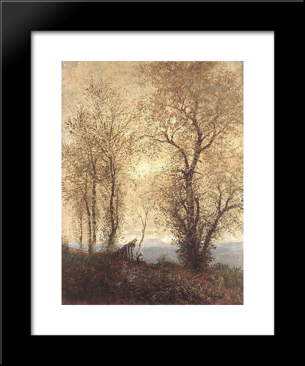Landscape At Autumn 20x24 Black Modern Wood Framed Art Print Poster by Mednyanszky, Laszlo