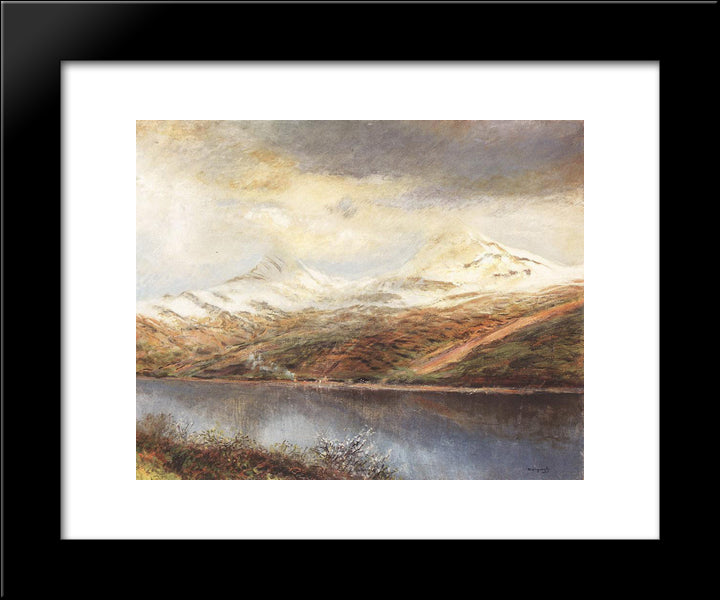 Mountain Landscape With Lake 20x24 Black Modern Wood Framed Art Print Poster by Mednyanszky, Laszlo