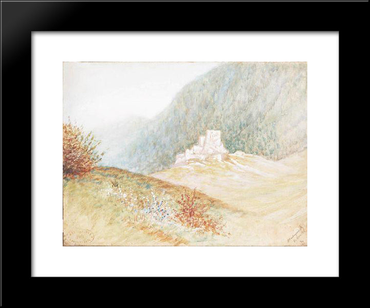 Ruins Of A Castle 20x24 Black Modern Wood Framed Art Print Poster by Mednyanszky, Laszlo