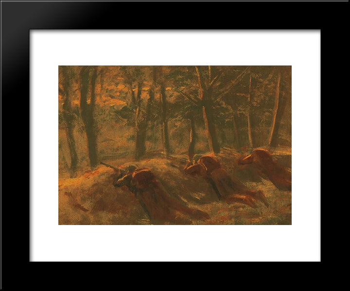 Soldiers 20x24 Black Modern Wood Framed Art Print Poster by Mednyanszky, Laszlo