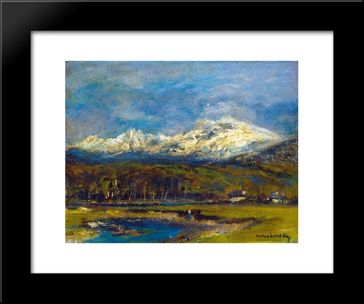 Tarn In The Tatra 20x24 Black Modern Wood Framed Art Print Poster by Mednyanszky, Laszlo