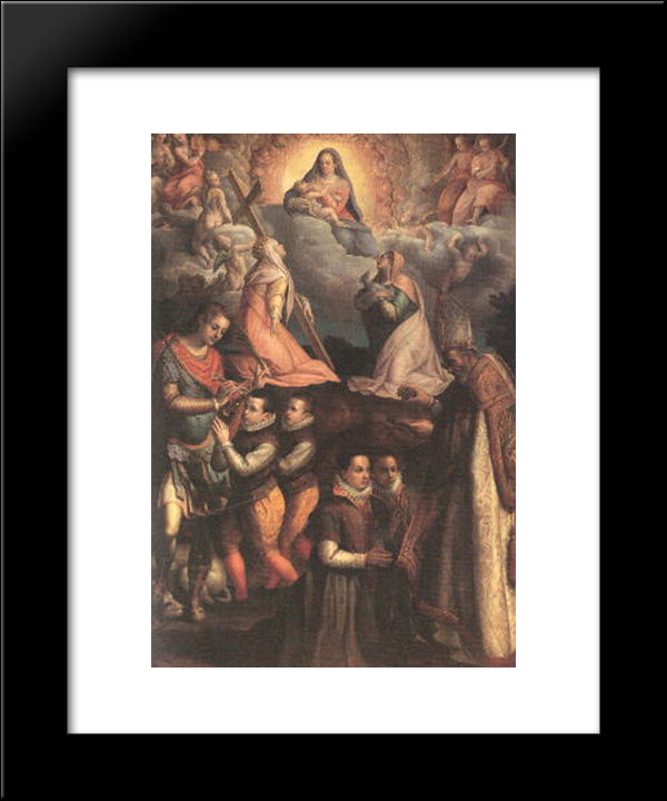 Consecration To The Virgin 20x24 Black Modern Wood Framed Art Print Poster by Fontana, Lavinia