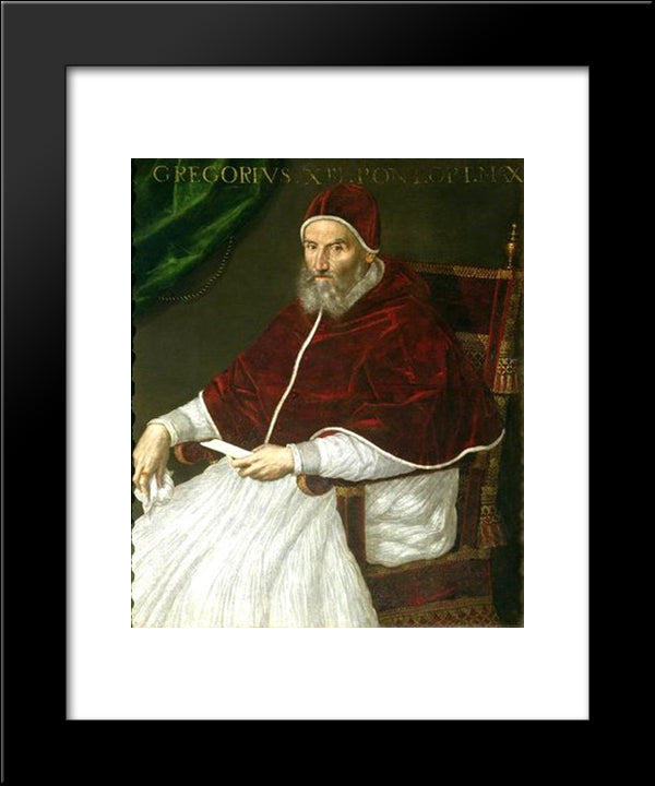 Pope Gregory Xiii 20x24 Black Modern Wood Framed Art Print Poster by Fontana, Lavinia