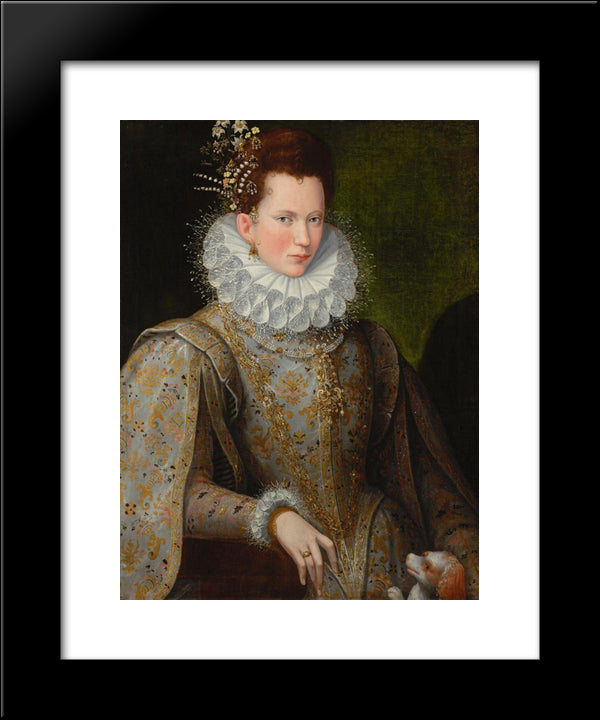 Portrait Of A Lady Of The Court 20x24 Black Modern Wood Framed Art Print Poster by Fontana, Lavinia