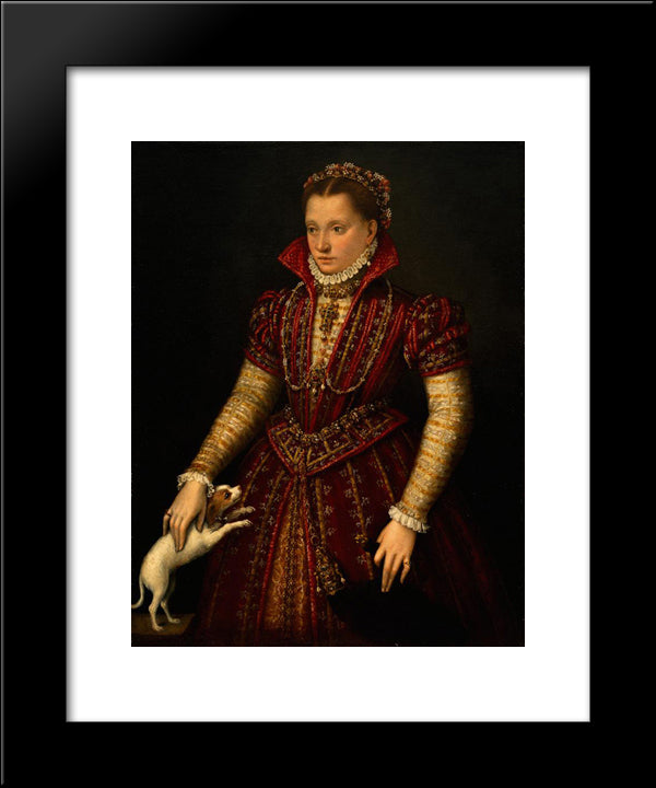 Portrait Of A Noblewoman 20x24 Black Modern Wood Framed Art Print Poster by Fontana, Lavinia