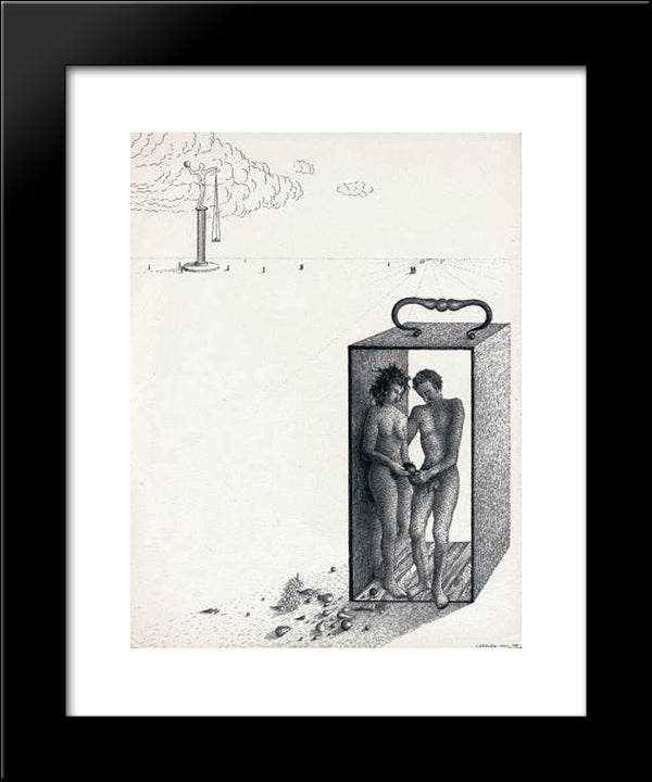 Adam Et Eve 20x24 Black Modern Wood Framed Art Print Poster by Tutundjian, Leon Arthur