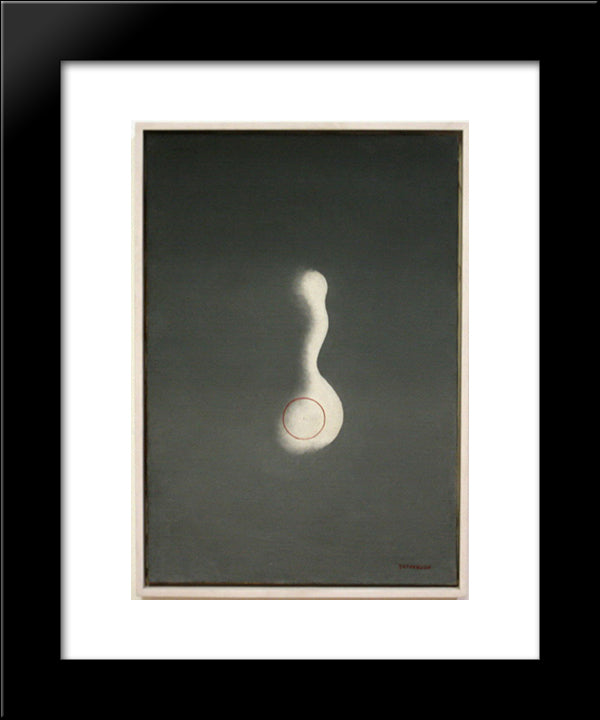 Composition Cellulaire Au Cercle Rouge 20x24 Black Modern Wood Framed Art Print Poster by Tutundjian, Leon Arthur