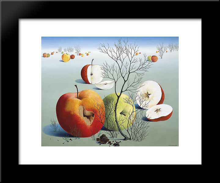 Pommes 20x24 Black Modern Wood Framed Art Print Poster by Tutundjian, Leon Arthur