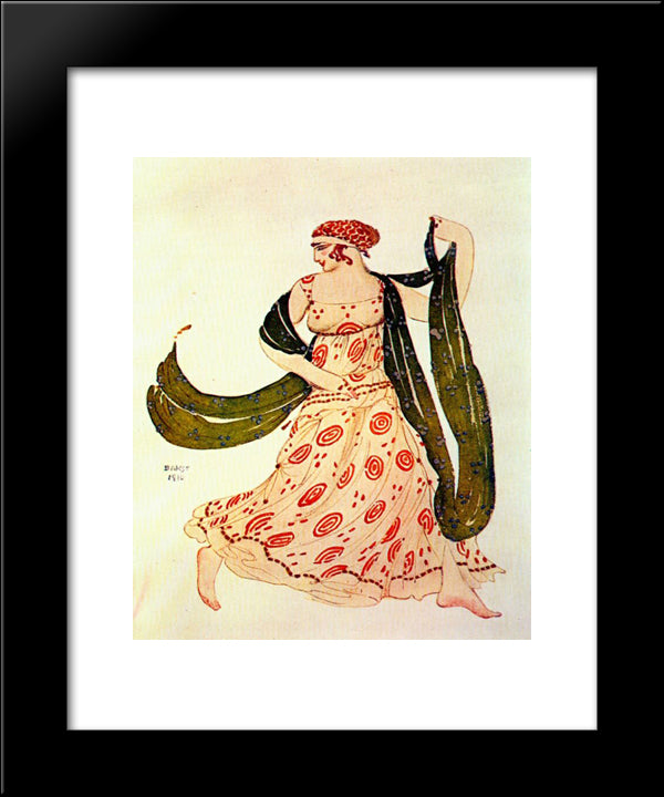 Cleopatre Greek Dancer 20x24 Black Modern Wood Framed Art Print Poster by Bakst, Leon