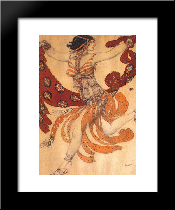 Costume Design For The Ballet Cleopatra 20x24 Black Modern Wood Framed Art Print Poster by Bakst, Leon