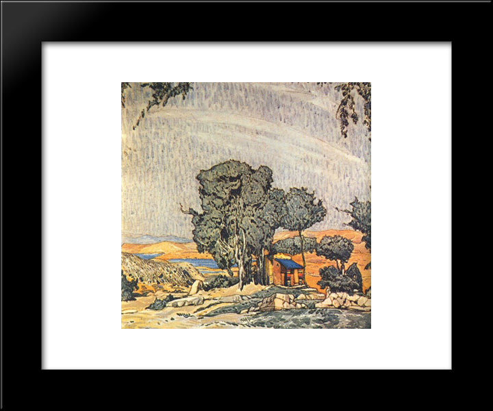 Helene De Sparte Set Design 20x24 Black Modern Wood Framed Art Print Poster by Bakst, Leon