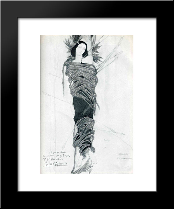 Ida Rubinstein 20x24 Black Modern Wood Framed Art Print Poster by Bakst, Leon