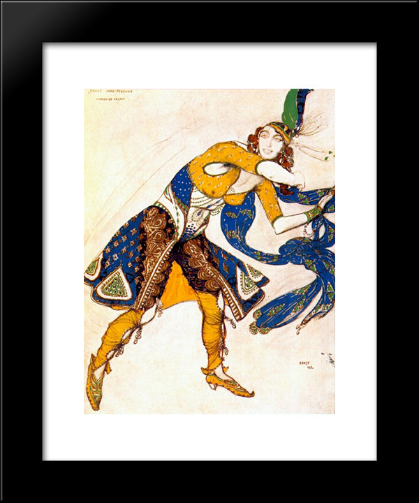 Indo-Persian Dance 20x24 Black Modern Wood Framed Art Print Poster by Bakst, Leon