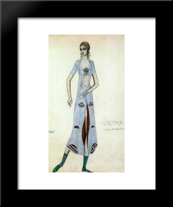 Istar Ida Rubinstein As Istar 20x24 Black Modern Wood Framed Art Print Poster by Bakst, Leon