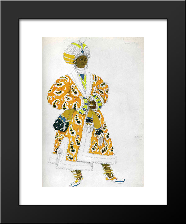 Le Dieu Bleu A Young Rajah 20x24 Black Modern Wood Framed Art Print Poster by Bakst, Leon