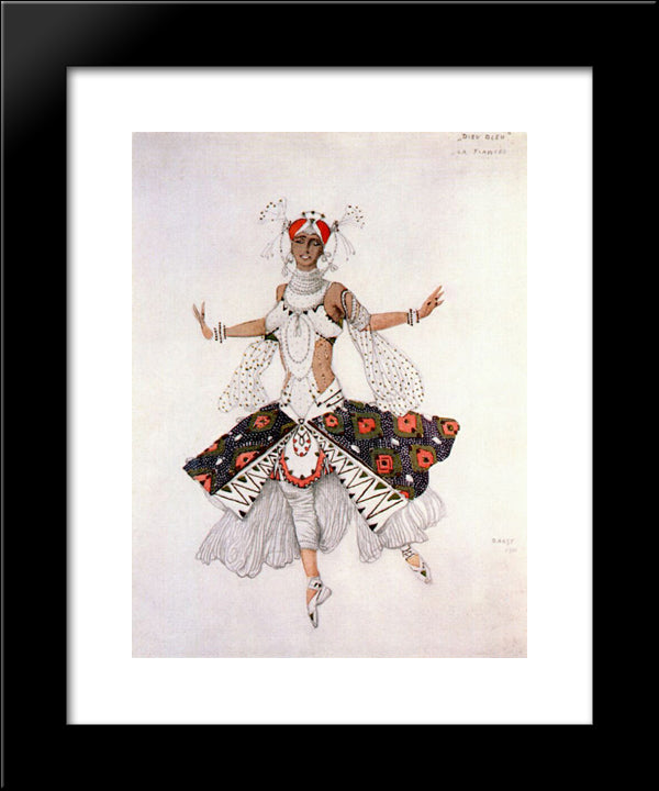 Le Dieu Bleu The Bride 20x24 Black Modern Wood Framed Art Print Poster by Bakst, Leon
