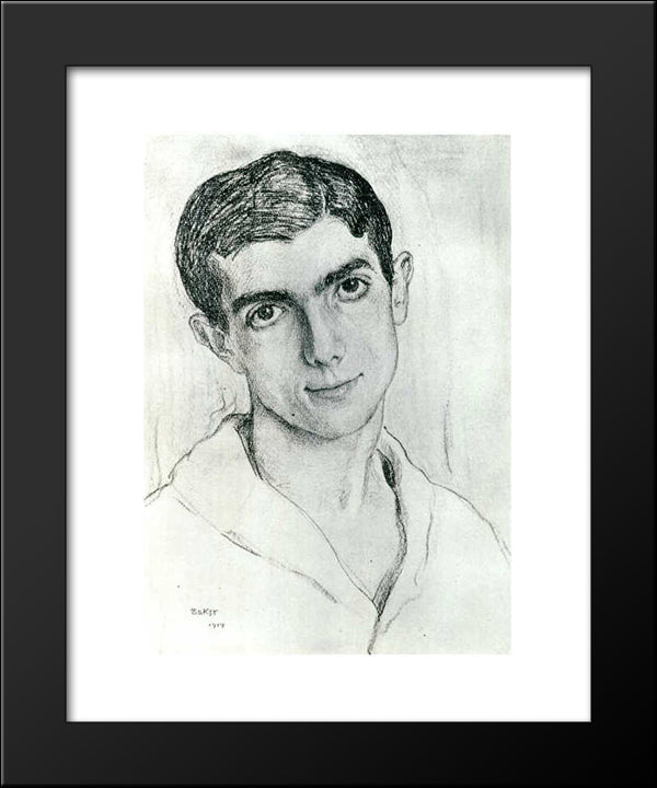 Leonid Massine 20x24 Black Modern Wood Framed Art Print Poster by Bakst, Leon