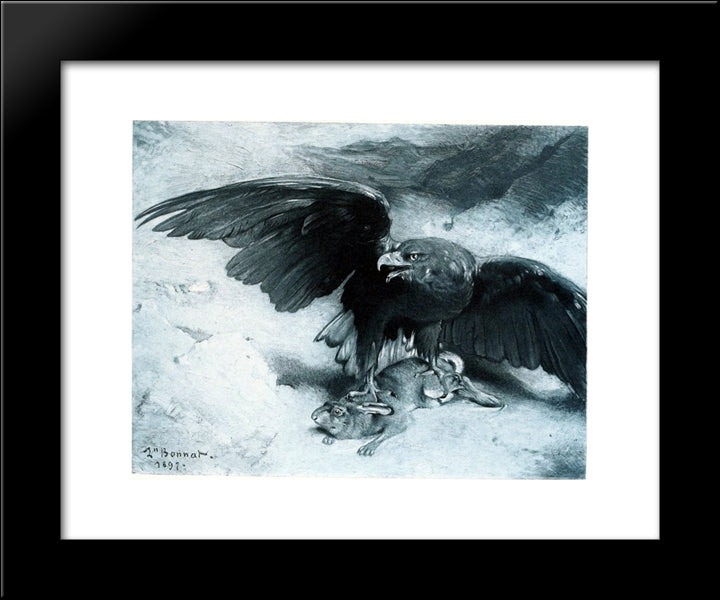 Aigle Et Lapin 20x24 Black Modern Wood Framed Art Print Poster by Bonnat, Leon