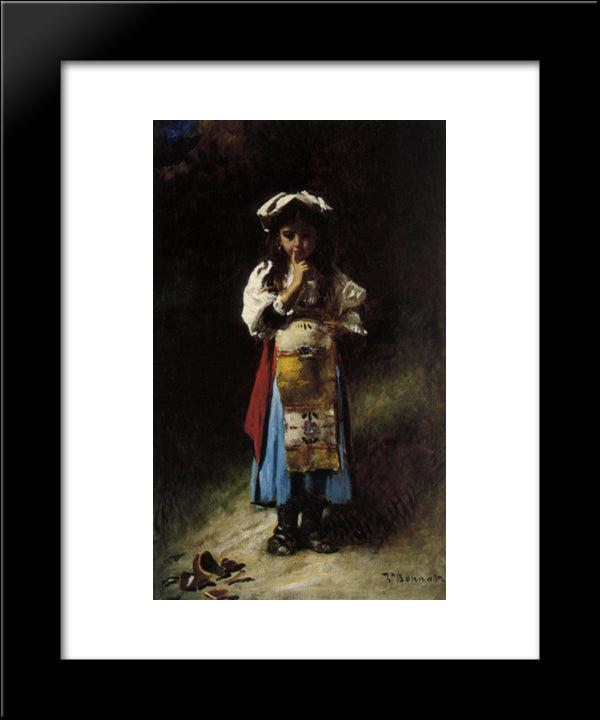 The Broken Jug 20x24 Black Modern Wood Framed Art Print Poster by Bonnat, Leon