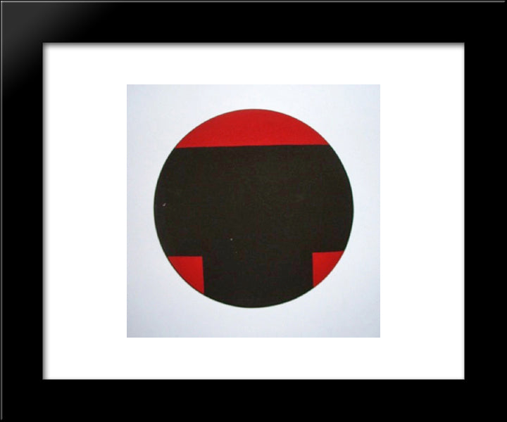 Big T 20x24 Black Modern Wood Framed Art Print Poster by Polk Smith, Leon