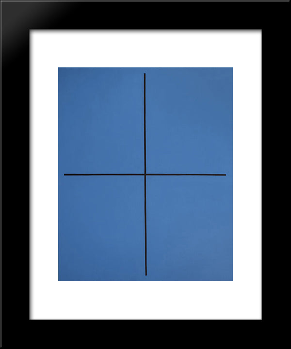 Event In Blue 20x24 Black Modern Wood Framed Art Print Poster by Polk Smith, Leon