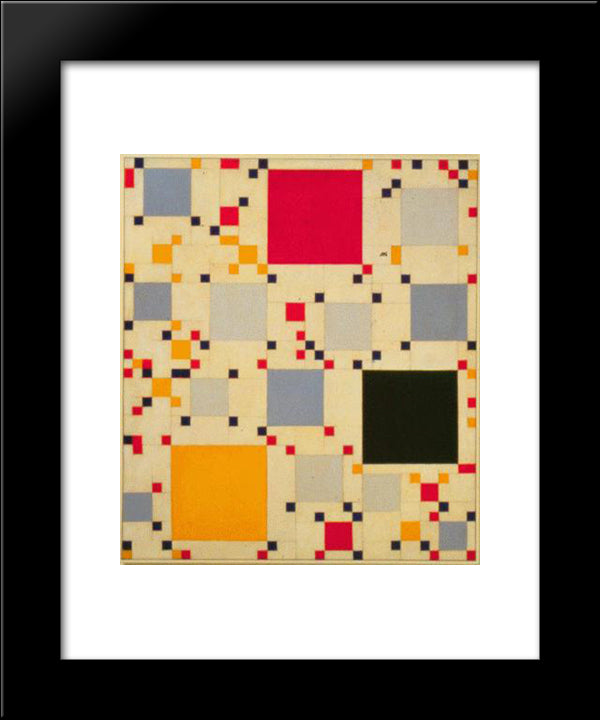 Homage To Victory Boogie - Woogie #1 20x24 Black Modern Wood Framed Art Print Poster by Polk Smith, Leon