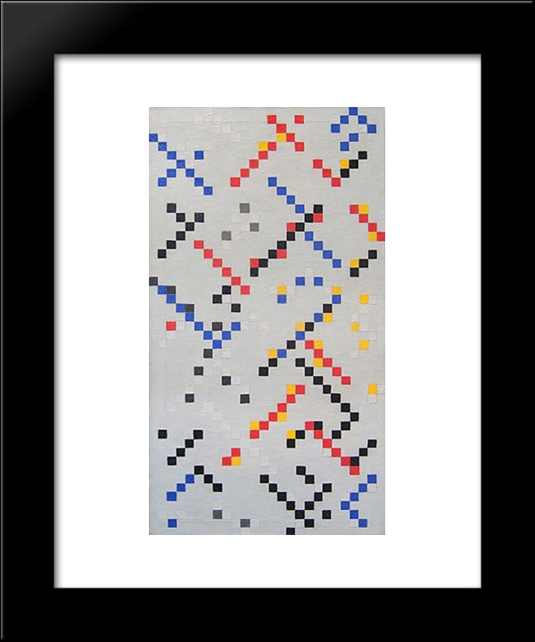 Inch Squares No. 3 20x24 Black Modern Wood Framed Art Print Poster by Polk Smith, Leon