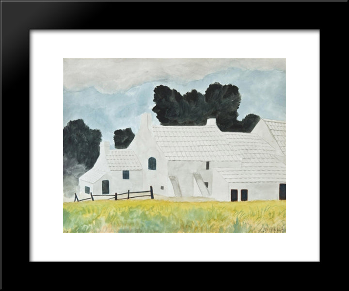 De Witte Hoeve 20x24 Black Modern Wood Framed Art Print Poster by Spilliaert, Leon