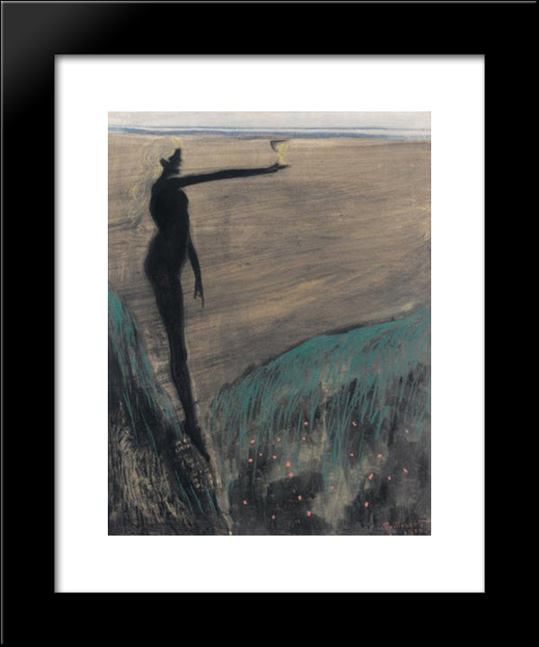 Femme Nue Tenant Une Coupe 20x24 Black Modern Wood Framed Art Print Poster by Spilliaert, Leon